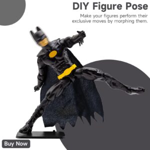 EBCO 50Pcs Plastic Black Stand Bases 32mm for Most 6 inch Action Figure Such as Marvel Legends /DC/ GI Joe / Motu Toy