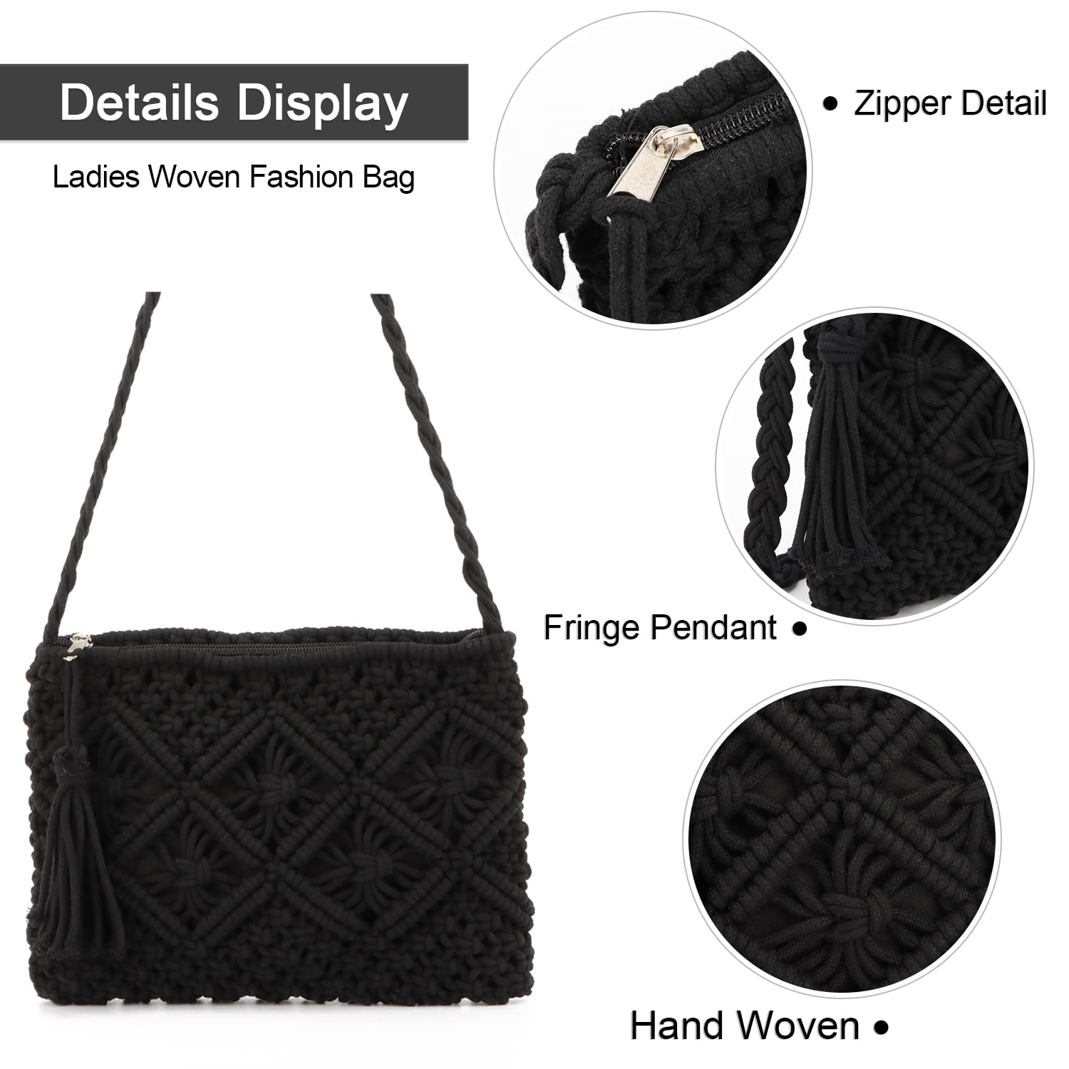 LUI SUI Women’s Handwoven Crossbody Purse Summer Beach Clutch Purses Woven Handmade Shoulder Handbag