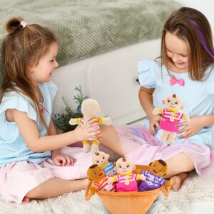 Qpewep Basket of Babies Plush Dolls, 8" Plush Diversity Baby Dolls- 6 Piece Set Interchangeable Clothes Stuffed Plush Figures for All Ages Easter Gift