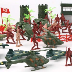 3 otters 307PCS Army Men Military Set, Military Battle Group Plastic Army Men Toy Soldiers for Boys and Girls, with Storage Container