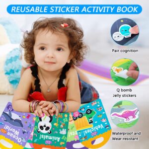 Sticker Books for Kids 3-4, Reusable Sticker Book, Quiet Busy Book, Montessori Preschool Learning Activities Educational Travel Toys Gift, Insect Stickers