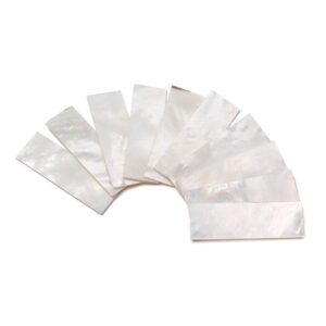 Ogdni Guitar Inlay Material,10Pcs Flat Rectangle White Mother of Pearl Shell Blank Material for Guitar Banjo Mandolin Parts (GF122)