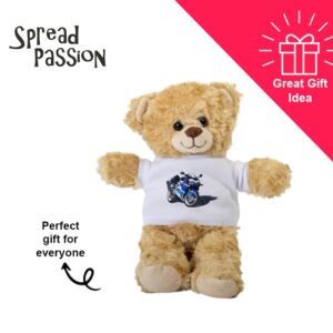 SpreadPassion Motorcycle Teddy Bear, Gift Stuffed Animal, Plush Teddy Bear with Tee, Welcoming Baby Gift, Gift for Her, Gift for Newborn, Cute Birthday Christmas Basket Gift Idea