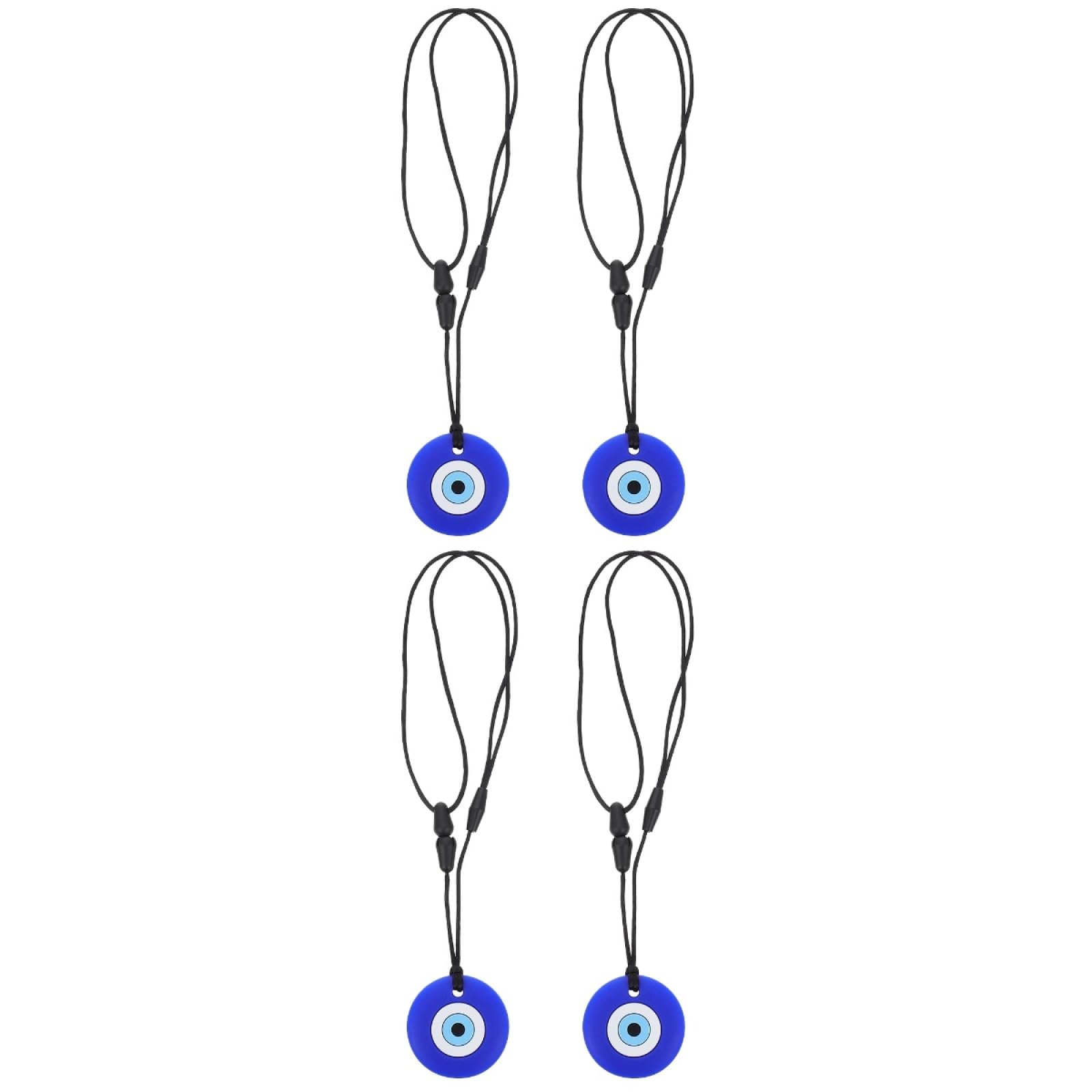 4pcs Baby Accessories Teeth Toddlers Supplies Tools Chew Pendant Children Grinding Evil Eye Blue Toy Teething Kids Necklace for Oral Infant Molar Sensory