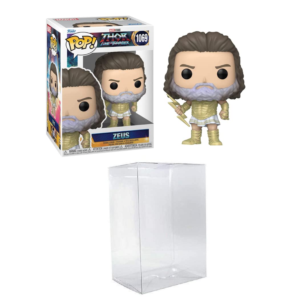 Funko POP! Marvel: Thor Love & Thunder - Zeus Bundled with a Byron's Attic Pop Protector