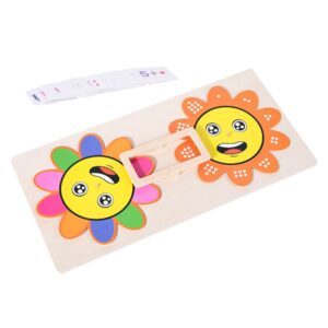 TOYANDONA 2 Sets Flower Matching Puzzle Kid Learning Toys Kids Wooden Toys Kids Number Matching Puzzles Cognitive Toys for Kids Wooden Puzzle Kids Sports Toys Educational Board Toy Kids Toy