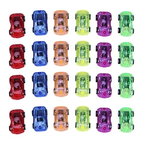 jojofuny 24pcs Color Random Pull and Boy Toys Car Children Transparent Gifts Mini Back Vehicle Push