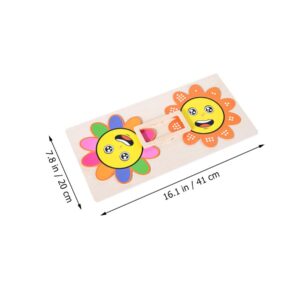 TOYANDONA 2 Sets Flower Matching Puzzle Kid Learning Toys Kids Wooden Toys Kids Number Matching Puzzles Cognitive Toys for Kids Wooden Puzzle Kids Sports Toys Educational Board Toy Kids Toy