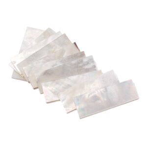 Ogdni Guitar Inlay Material,10Pcs Flat Rectangle White Mother of Pearl Shell Blank Material for Guitar Banjo Mandolin Parts (GF122)