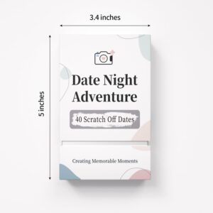 Tryuunion 40 Date Ideas Card Games for Couples Date Night - Unique Date Deck Scratch Off Cards, Gifts for Boyfriend - Romantic Newlywed and Wedding Anniversary Couples Gifts for Him and Her