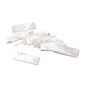 Ogdni Guitar Inlay Material,10Pcs Flat Rectangle White Mother of Pearl Shell Blank Material for Guitar Banjo Mandolin Parts (GF122)