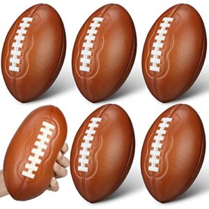 jerify 6 pieces foam football kids small football bulk rugby ball toy soft football easy grip youth size for footballs party training toddler pool yard outdoor sport, 6.7 inches, brown