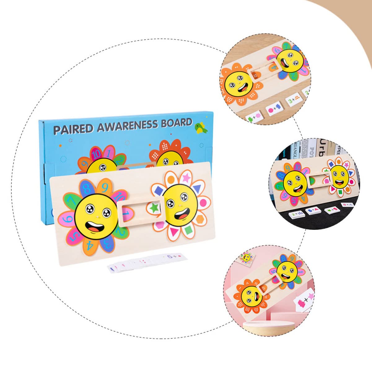 TOYANDONA 2 Sets Flower Matching Puzzle Kid Learning Toys Kids Wooden Toys Kids Number Matching Puzzles Cognitive Toys for Kids Wooden Puzzle Kids Sports Toys Educational Board Toy Kids Toy