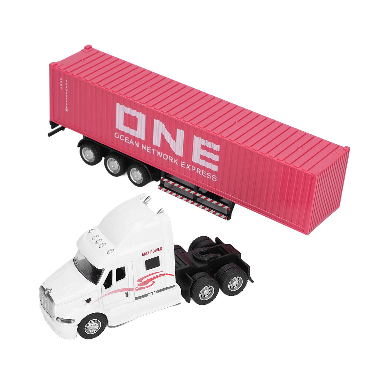 Container Truck Model, Container Truck Model 1:48 Vivid Exquisite Beautiful Decorative Toy Ornament for Above 3 Years Old()