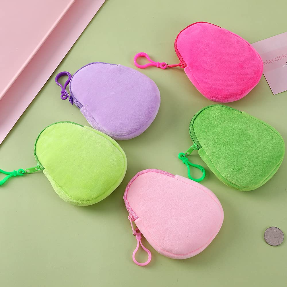 Wallet, Mini Key Case Bags, Kawaii Money Pouch, Cartoon Avocado Plush Purse, Funny Coin Bag, Lovely Wallet for Kids Girls(Pink)