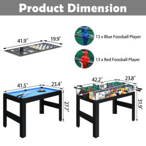 RayChee 15-in-1 Multi Game Table Set, Combo Game Tables w/Foosball, Hockey, Pool, Ping Pong, Basketball, Chess, Bowling, Shuffleboard for Home, Game Room, Friends & Family