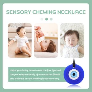 4pcs Baby Accessories Teeth Toddlers Supplies Tools Chew Pendant Children Grinding Evil Eye Blue Toy Teething Kids Necklace for Oral Infant Molar Sensory