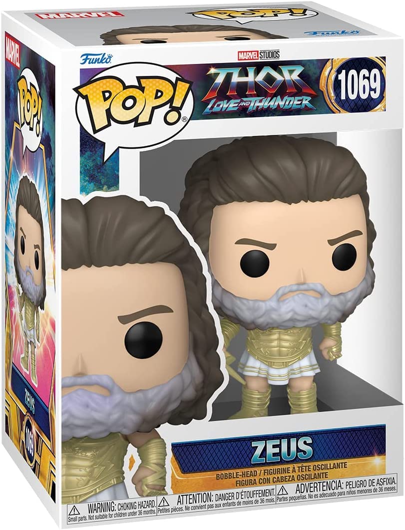 Funko POP! Marvel: Thor Love & Thunder - Zeus Bundled with a Byron's Attic Pop Protector