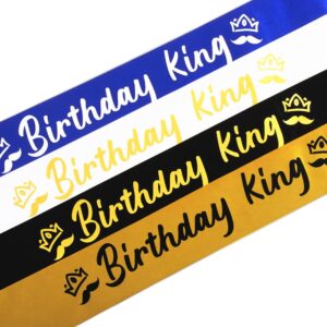 Party to Be Birthday King Sash Gold 3.15" Wide x 35" Long from Shoulder to Hip