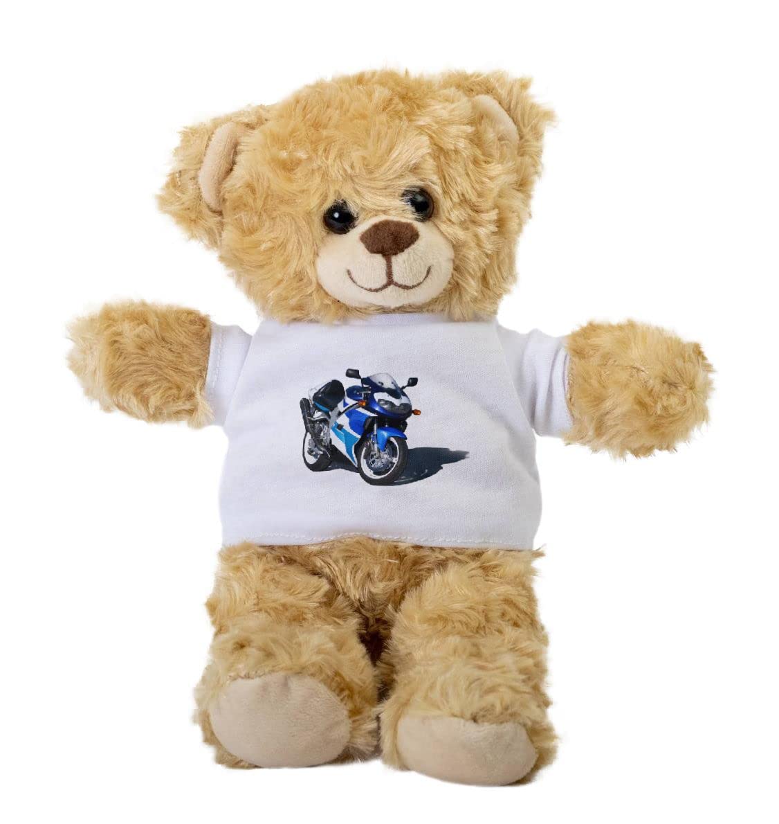 SpreadPassion Motorcycle Teddy Bear, Gift Stuffed Animal, Plush Teddy Bear with Tee, Welcoming Baby Gift, Gift for Her, Gift for Newborn, Cute Birthday Christmas Basket Gift Idea