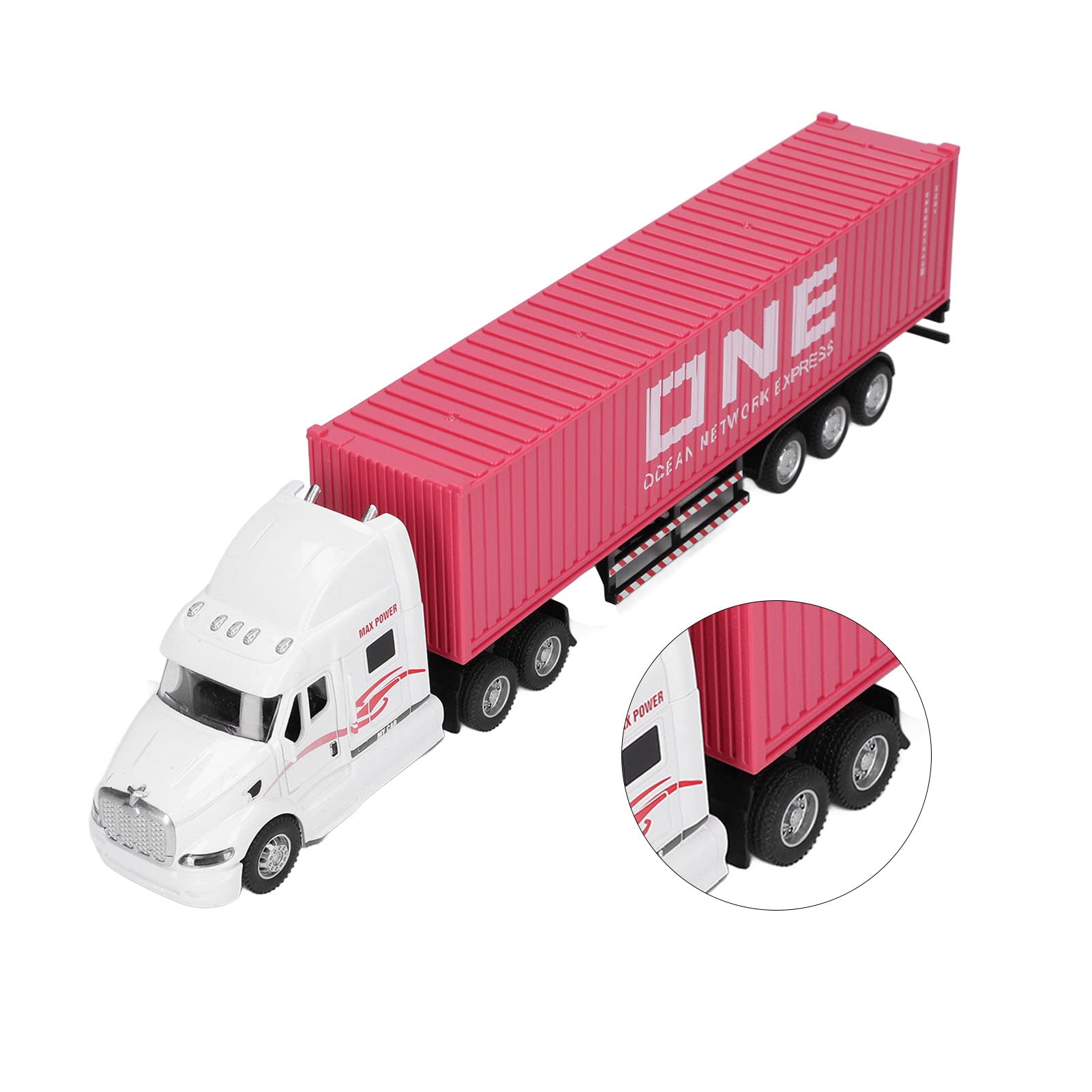 Container Truck Model, Container Truck Model 1:48 Vivid Exquisite Beautiful Decorative Toy Ornament for Above 3 Years Old()