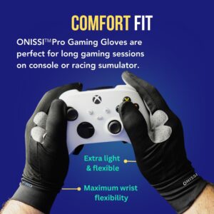 ONISSI Pro Gaming Gloves for Sweaty Hands | Sim Racing Gloves|Full Finger Gamer Gloves for Grip PS4/ PS5/Xbox/PC/VR/Sim Racer