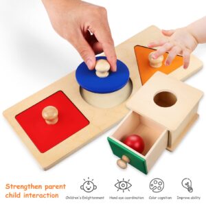 Kisangel Toddler Toys Infant Toys Stacking Puzzle 1 Set Object Permanence Box Wooden Peg Puzzles Preschool Learning for Infant Stacking Puzzle Wooden Toys Baby Toys