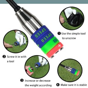 Big Crazy Golf Swing Speed Trainer Adjustable, Golf Training Equipment Three Weight Configuration Options, Golf Tempo Training Aids Connect Your Golf Clubs for Ping