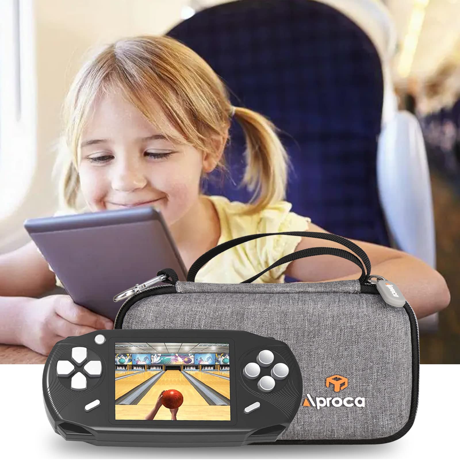 Aproca Grey Hard Travel Storage Case, for Beijue 16 Bit Handheld Games