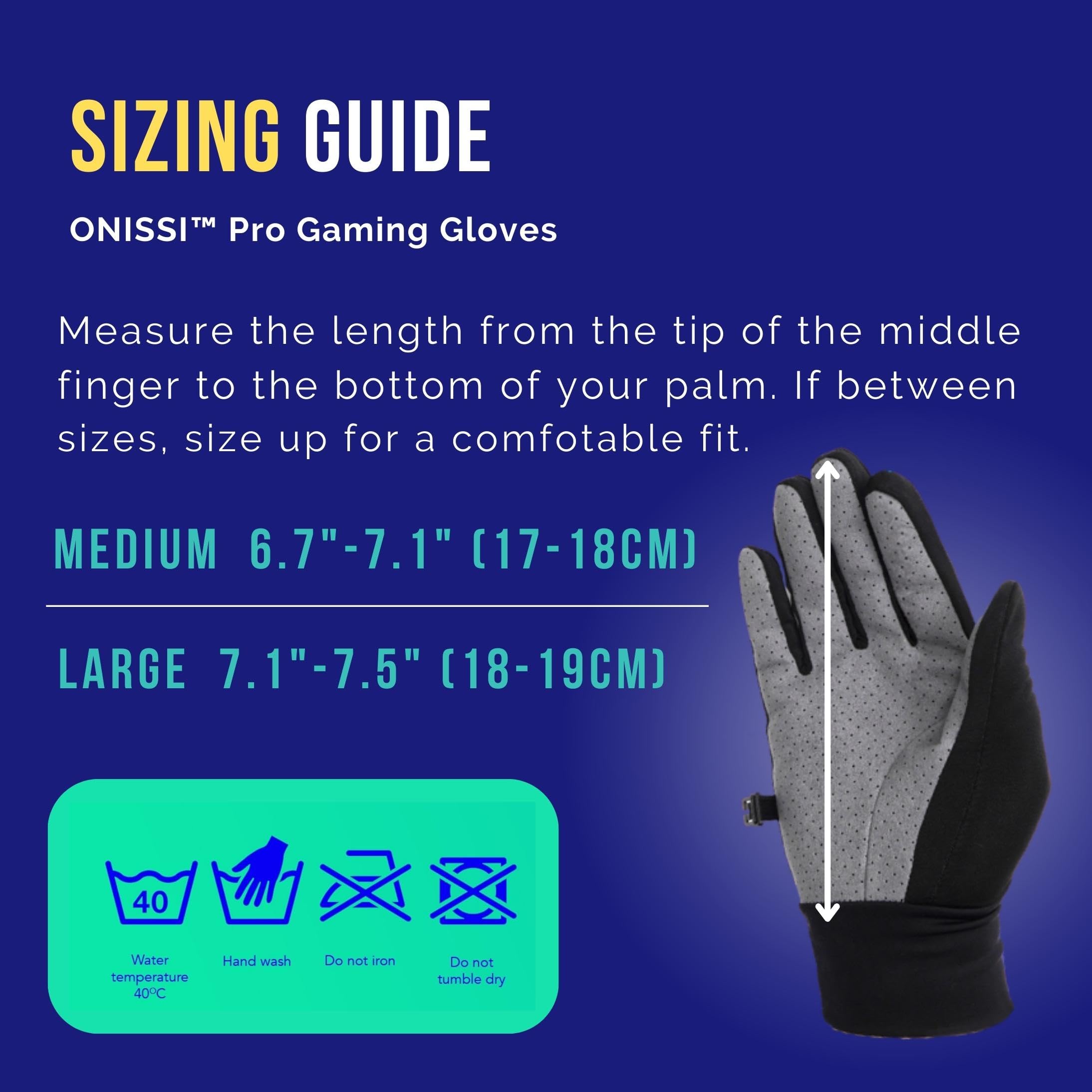 ONISSI Pro Gaming Gloves for Sweaty Hands | Sim Racing Gloves|Full Finger Gamer Gloves for Grip PS4/ PS5/Xbox/PC/VR/Sim Racer