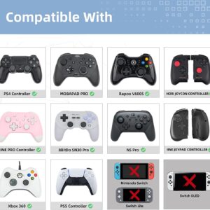 GeekShare Cute Thumb Grip Caps for PS5 Controller, Thumbsticks Cover Set Compatible with Switch Pro Controller and PS4 PS5 Controller, 4Pcs - Heart & Flower