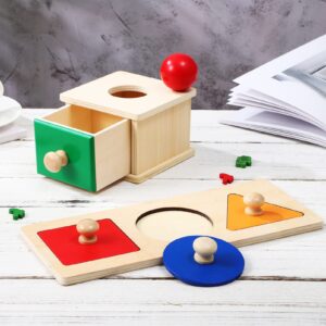 Kisangel Toddler Toys Infant Toys Stacking Puzzle 1 Set Object Permanence Box Wooden Peg Puzzles Preschool Learning for Infant Stacking Puzzle Wooden Toys Baby Toys