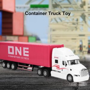 Container Truck Model, Container Truck Model 1:48 Vivid Exquisite Beautiful Decorative Toy Ornament for Above 3 Years Old()