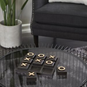 The Novogratz Modern Wood Game Set, SMALL SIZE, Black