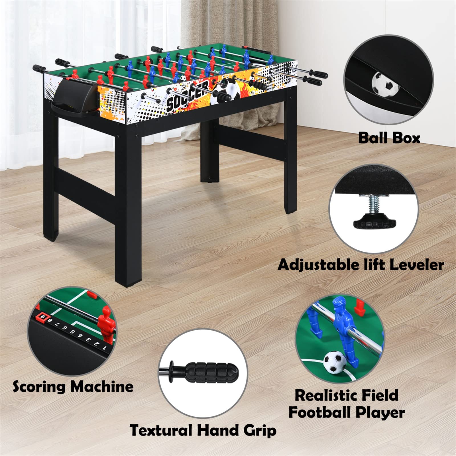 RayChee 15-in-1 Multi Game Table Set, Combo Game Tables w/Foosball, Hockey, Pool, Ping Pong, Basketball, Chess, Bowling, Shuffleboard for Home, Game Room, Friends & Family