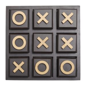 The Novogratz Modern Wood Game Set, SMALL SIZE, Black