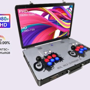 WYGAMING Portable 20000 in 1 Metal Box 3D Arcade Game Console, 22 inch Screen Retro Electronic Game Console, with Search/Hide/Save/Load/Pause Functions