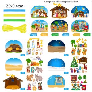 Funrous 36 Pack Make a Nativity Scene Christmas Nativity Craft Kits Nativity Scene Hanging Ornaments Religious Christian Craft Kits for Holy Night Christian Religious Party Supplies 6 Styles