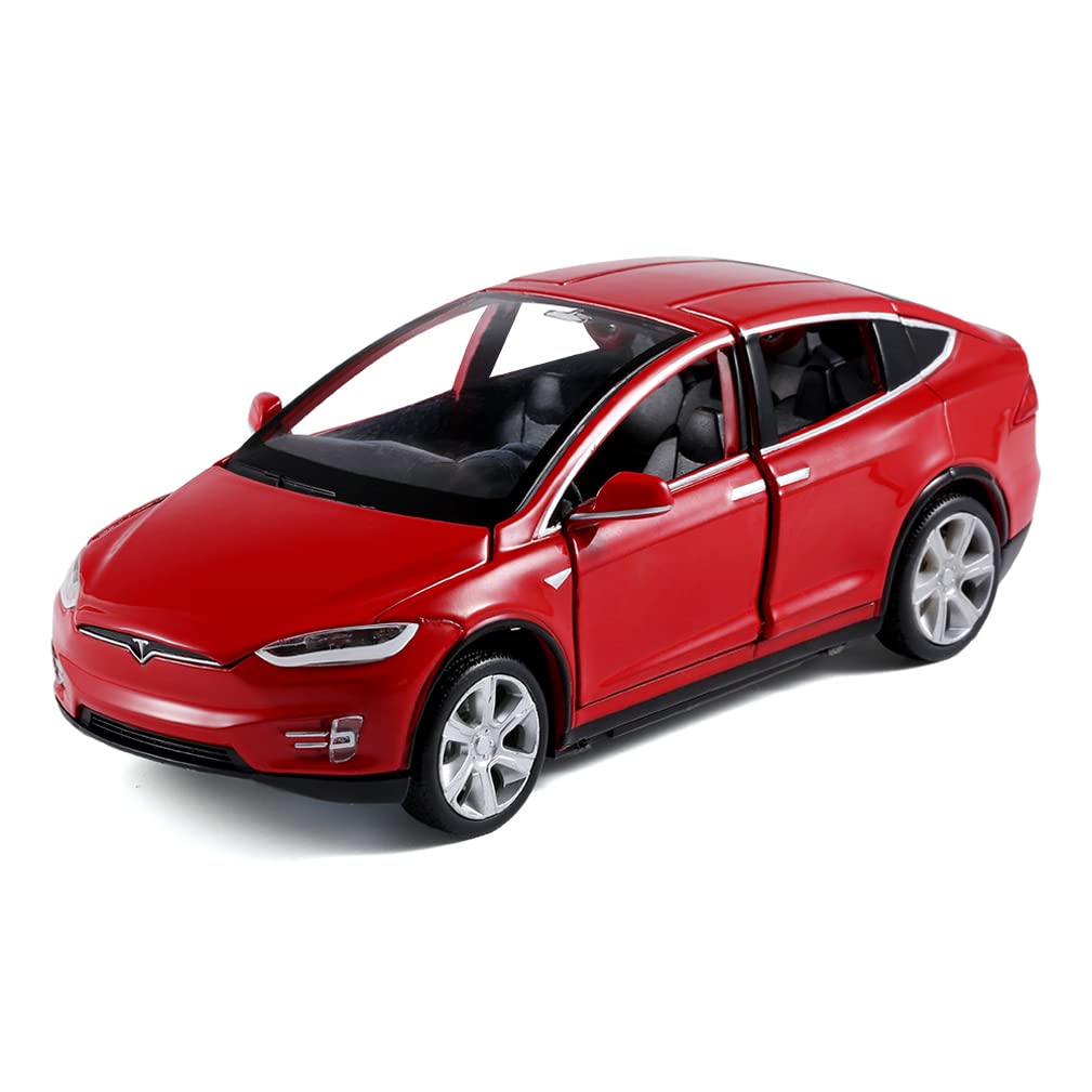 1/32 Model x Metal Die Casting Toy Car for 3 to 12 Year Old Boy Pull Back Car Toy with Sound and Lights (Red)