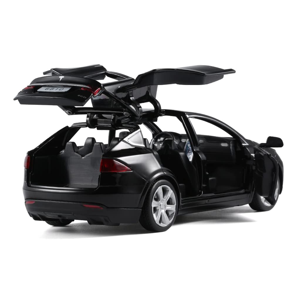 1/32 Model x Metal Die Casting Toy Car for 3 to 12 Year Old Boy Pull Back Car Toy with Sound and Lights (Black)