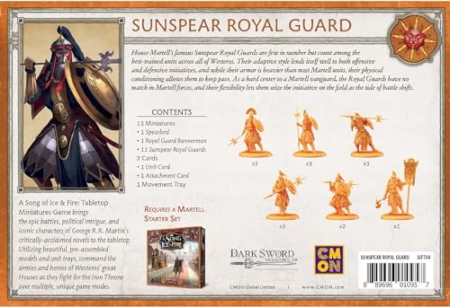 CMON A Song of Ice and Fire Tabletop Miniatures Game Sunspear Royal Guard Unit Box | Strategy Game for Teens and Adults | Ages 14+ | 2+ Players | Average Playtime 45-60 Minutes, Multicolor (SIF704)