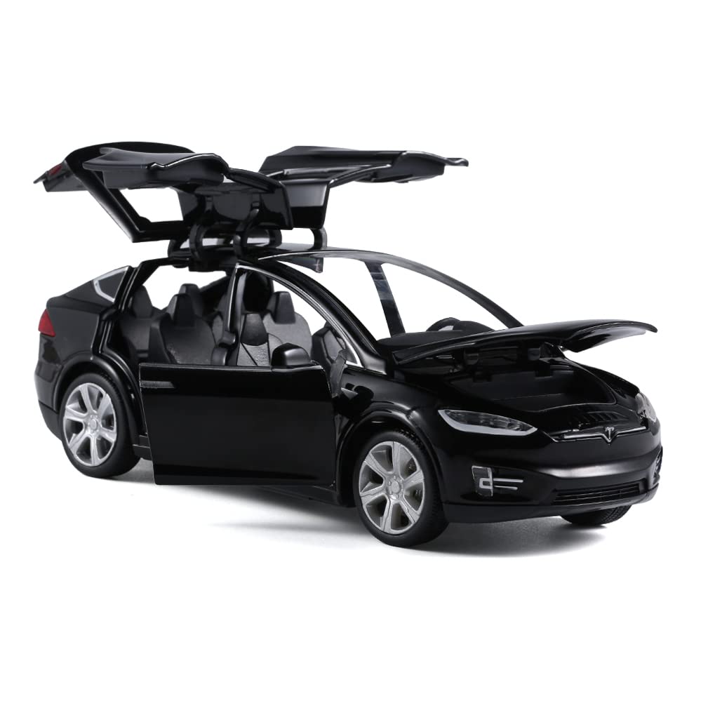 1/32 Model x Metal Die Casting Toy Car for 3 to 12 Year Old Boy Pull Back Car Toy with Sound and Lights (Black)