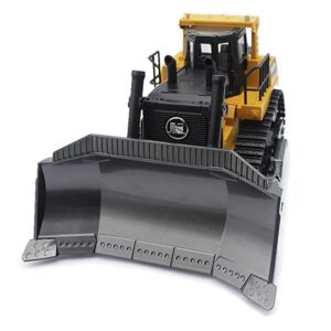 QIYHBVR Remote Control Bulldozer RC 1/16 Full Functional Construction Vehicle, 2.4Ghz 9 Channel Dozer Front Loader Toy with Light and Sound for Kids Age 6, 7, 8, 9, 10 and Up Years Old