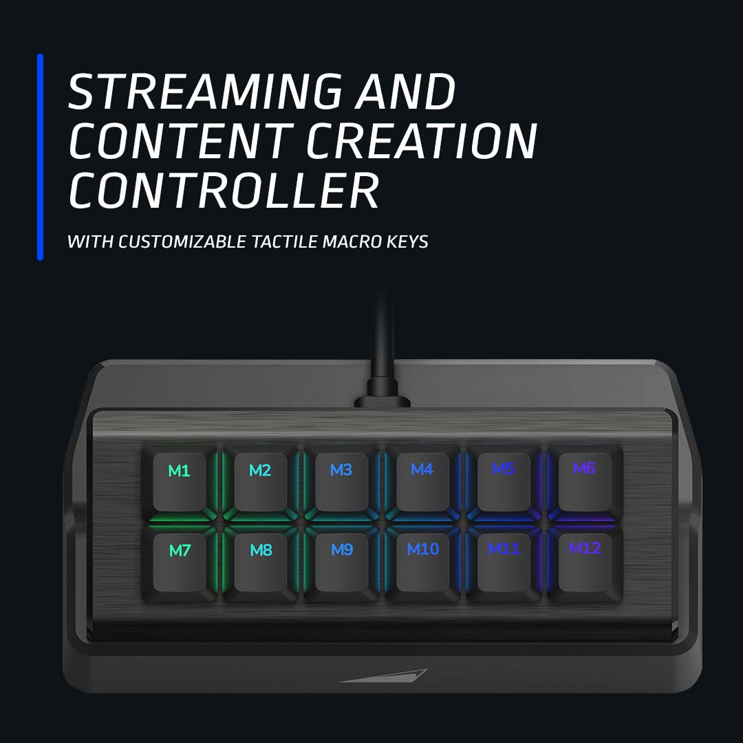 MOUNTAIN MACROPAD - The Streaming and Content Creation Controller with 12 Customizable Mechanical Keys