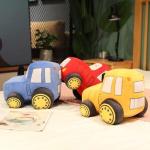 YONLIT Soft Plush Tractor Stuffed Truck Toy Super Cute Car Plushie Throw Pillow Excellent Gifts for Kids or Birthday Party 12 Inches (Red)