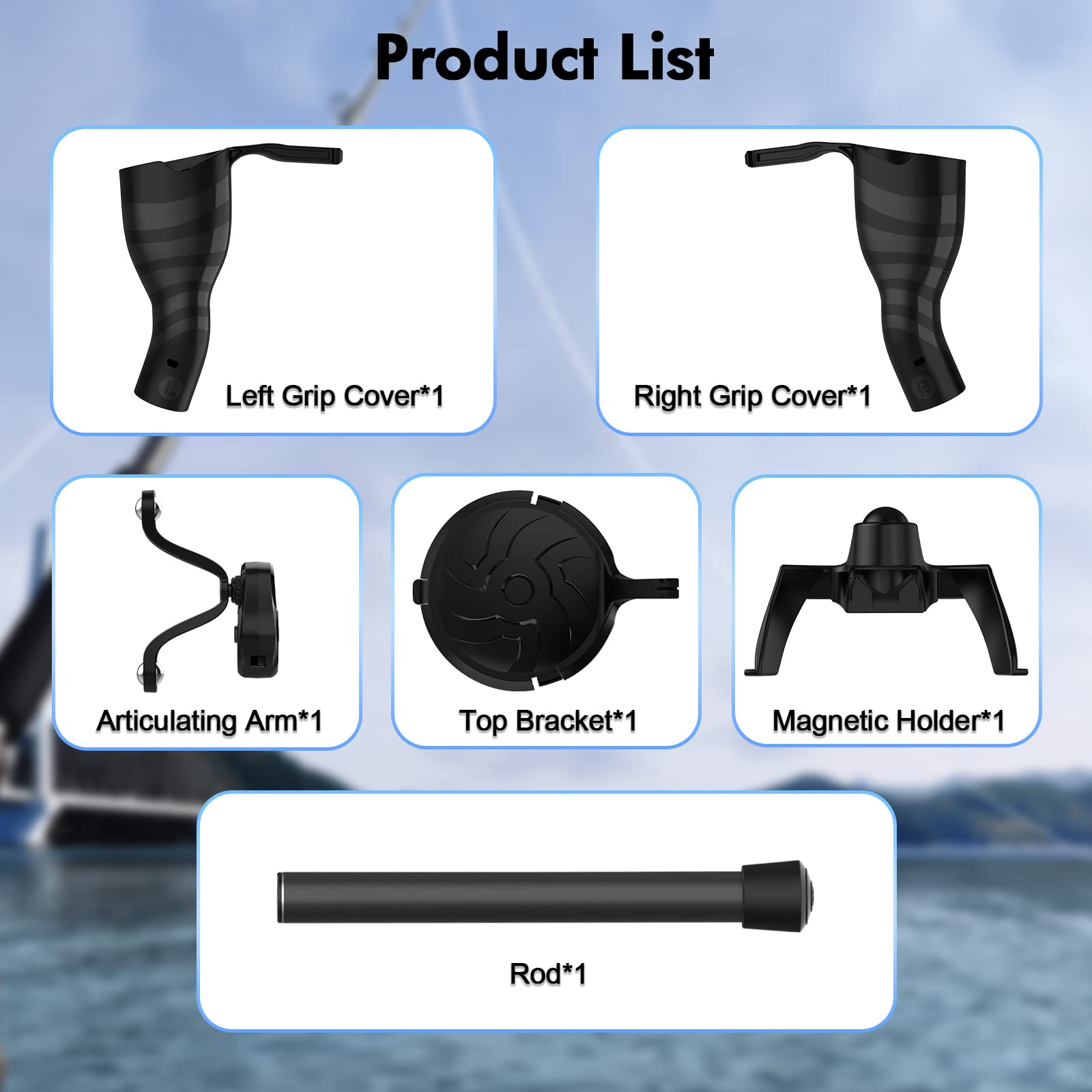 AMVR VR Fishing Accessories for Real VR Fishing Games, VR Fishing Rod and Reel Combo Accessories Compatible with Meta Quest 2 Accessories(Not for Quest 3)