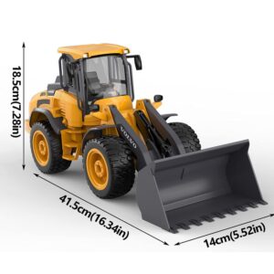 QIYHBVR Remote Control Construction Bulldozer Toy, 1/16 RC Bulldozer Toys for Kids Age 3 4 5 6 7 8, RC Construction Truck Vehicle Toys Xmas Birthday Gift