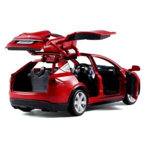 1/32 Model x Metal Die Casting Toy Car for 3 to 12 Year Old Boy Pull Back Car Toy with Sound and Lights (Red)