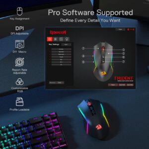 Redragon M693 Wireless Gaming Mouse, 8000 DPI Wired/Wireless Gamer Mouse w/ 3-Mode Connection, BT & 2.4G Wireless, 7 Macro Buttons, Reliable Power Capacity for PC/Mac/Laptop