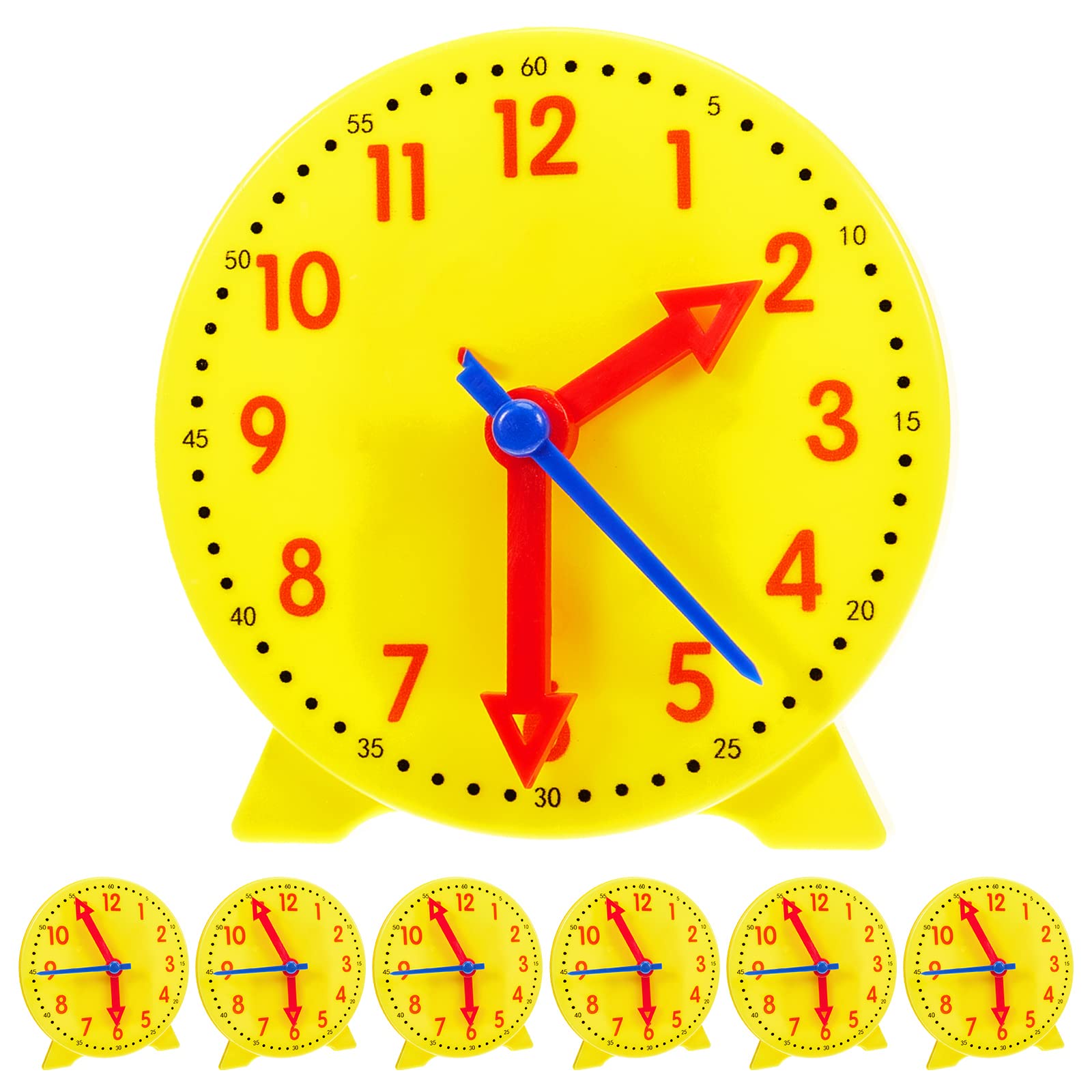 Henoyso 48 Pieces Teaching Clock Kit for Kids to Tell Time Mini Teaching Clock Bulk for Student Early Basic Math Skills Development Teacher and Classroom Supplies (4 Inch)